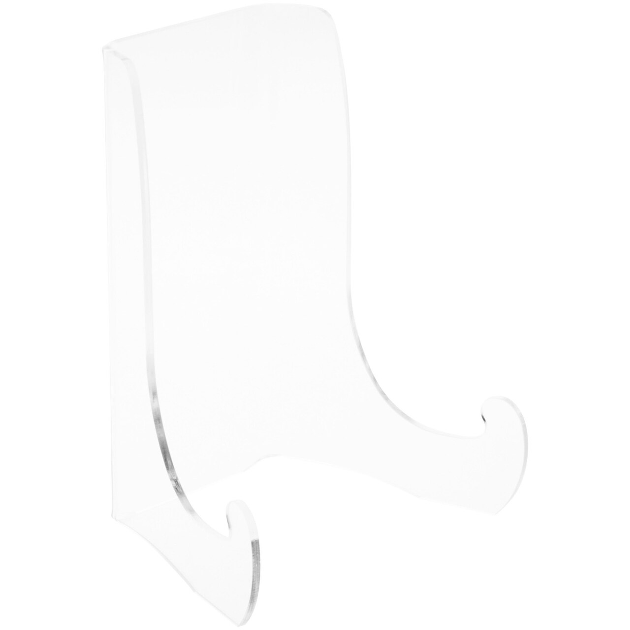 Plymor Clear Acrylic Flat Back Easel With Shallow Support Ledges, 9" H x 6.75" W x 5.25" D